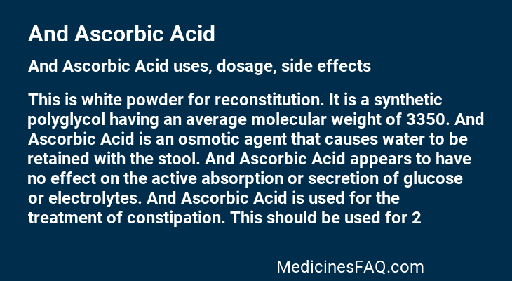 And Ascorbic Acid