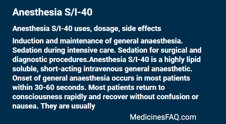 Anesthesia S/I-40