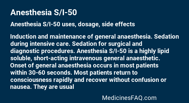 Anesthesia S/I-50