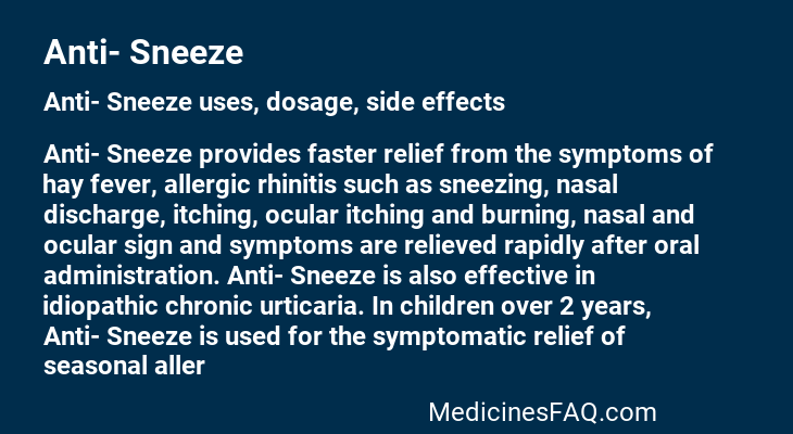 Anti- Sneeze