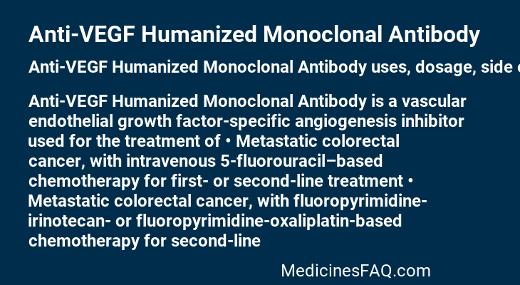 Anti-VEGF Humanized Monoclonal Antibody