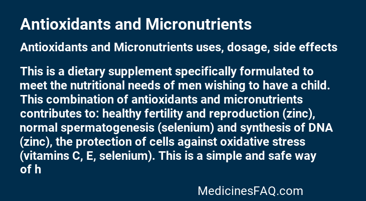Antioxidants and Micronutrients