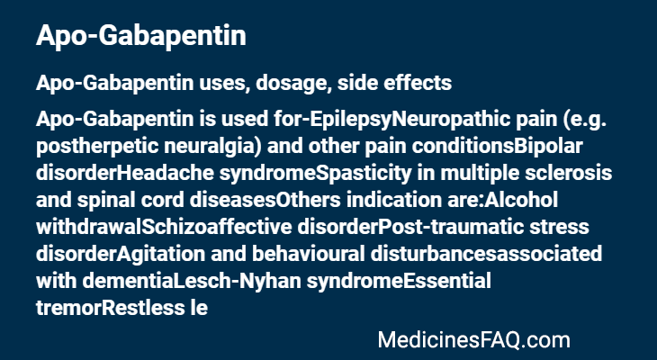teva gabapentin vs apo gabapentin