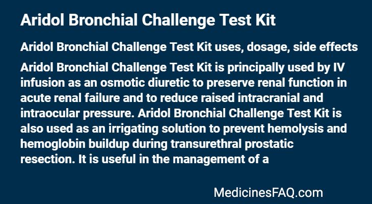 Aridol Bronchial Challenge Test Kit