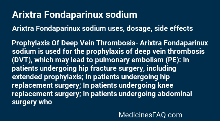 Arixtra Fondaparinux sodium