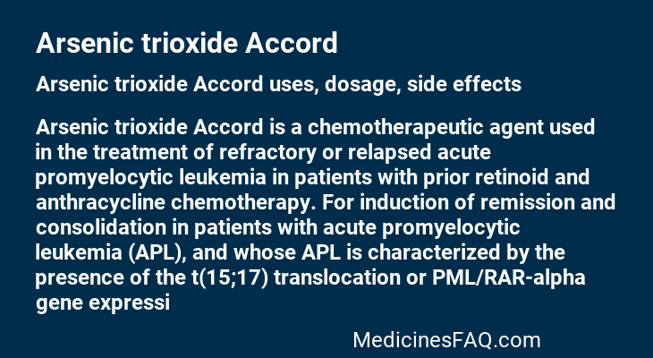 Arsenic trioxide Accord