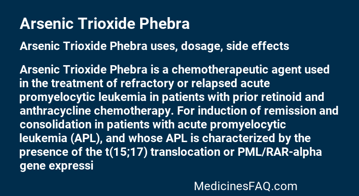 Arsenic Trioxide Phebra