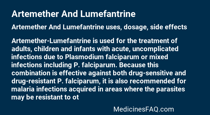 Artemether And Lumefantrine