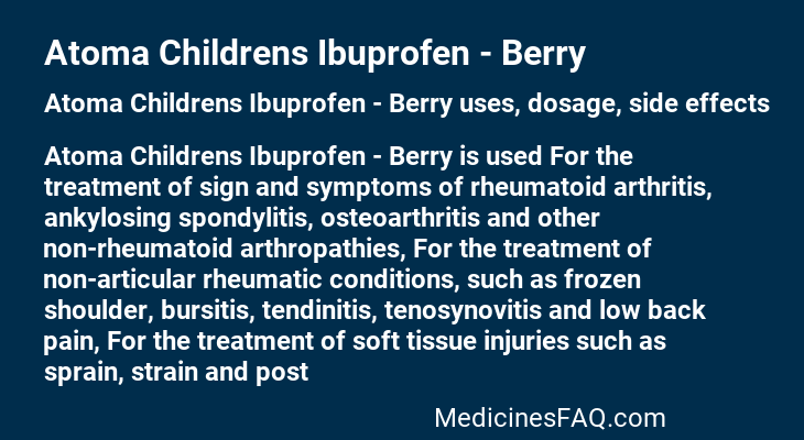 Atoma Childrens Ibuprofen - Berry