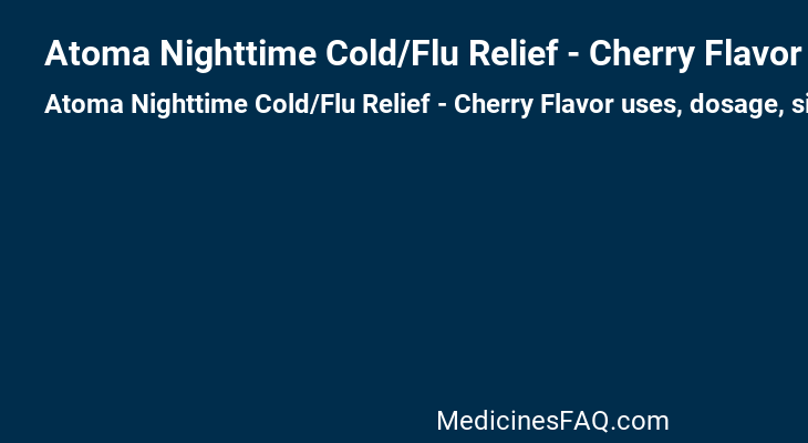 Atoma Nighttime Cold/Flu Relief - Cherry Flavor