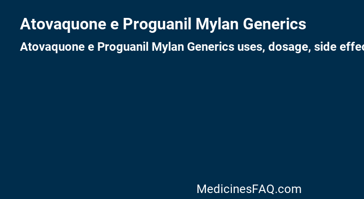 Atovaquone e Proguanil Mylan Generics