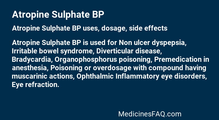 Atropine Sulphate BP