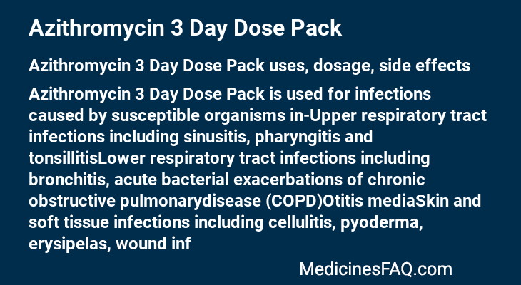 Azithromycin 3 Day Dose Pack