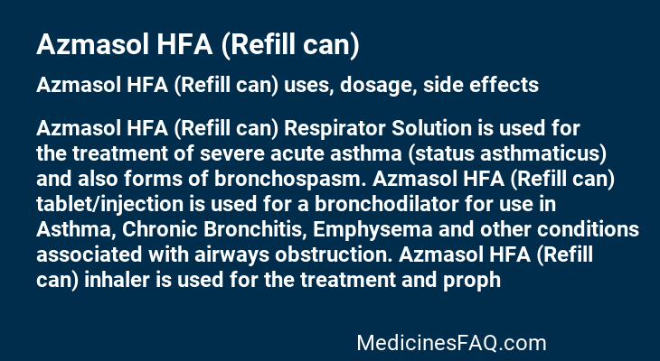 Azmasol HFA (Refill can)