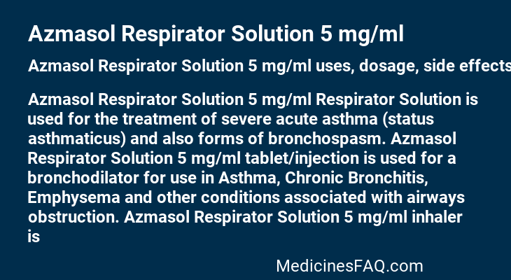 Azmasol Respirator Solution 5 mg/ml