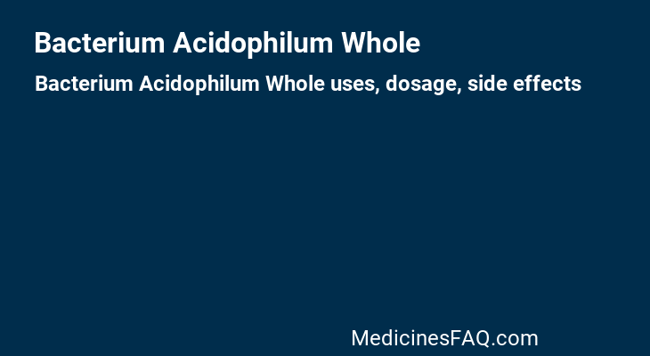 Bacterium Acidophilum Whole