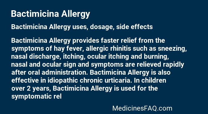 Bactimicina Allergy