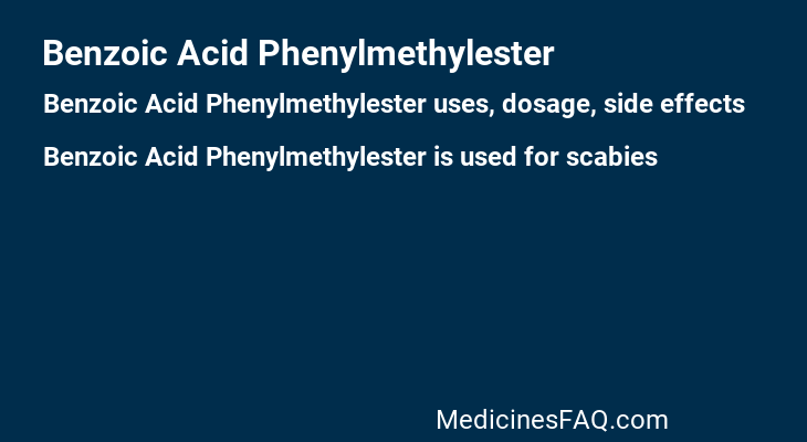 Benzoic Acid Phenylmethylester