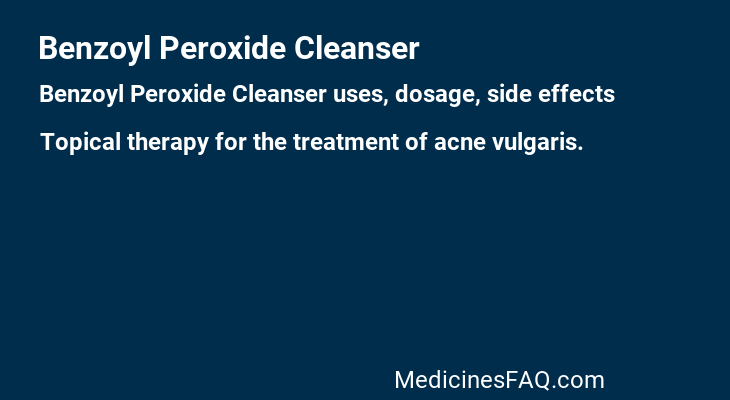 Benzoyl Peroxide Cleanser