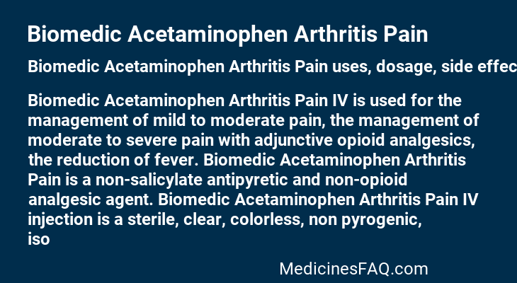 Biomedic Acetaminophen Arthritis Pain
