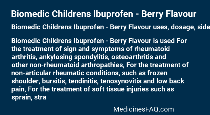 Biomedic Childrens Ibuprofen - Berry Flavour