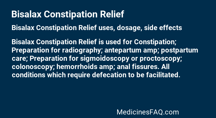 Bisalax Constipation Relief