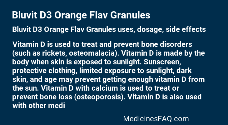 Bluvit D3 Orange Flav Granules