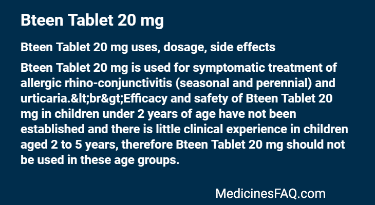 Bteen Tablet 20 mg