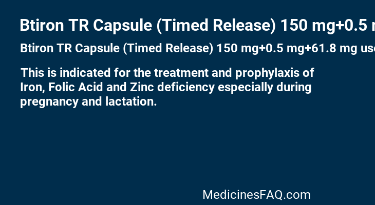 Btiron TR Capsule (Timed Release) 150 mg+0.5 mg+61.8 mg
