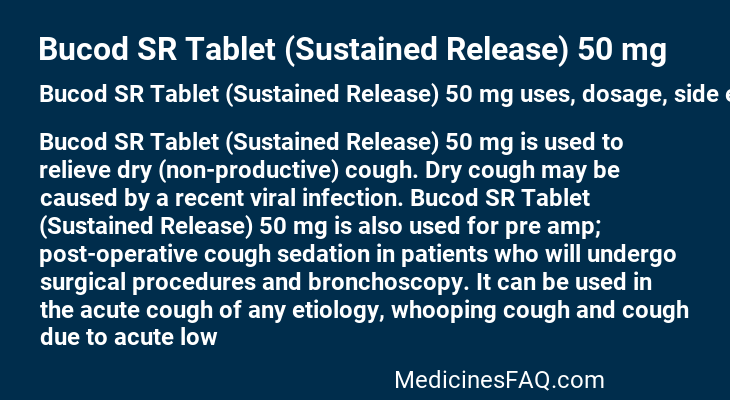 Bucod SR Tablet (Sustained Release) 50 mg