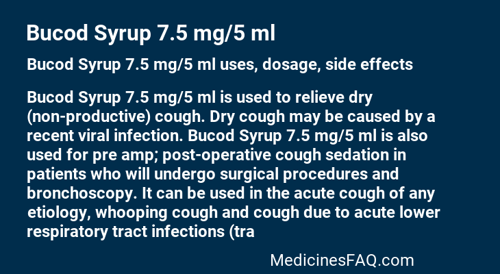 Bucod Syrup 7.5 mg/5 ml