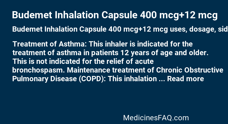 Budemet Inhalation Capsule 400 mcg+12 mcg