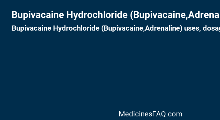 Bupivacaine Hydrochloride (Bupivacaine,Adrenaline)