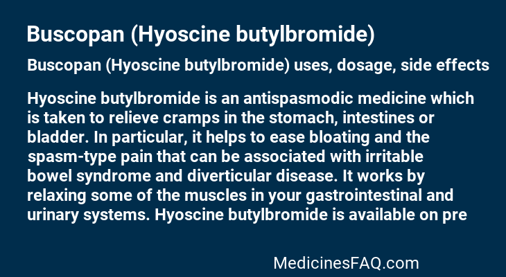 Buscopan (Hyoscine butylbromide)
