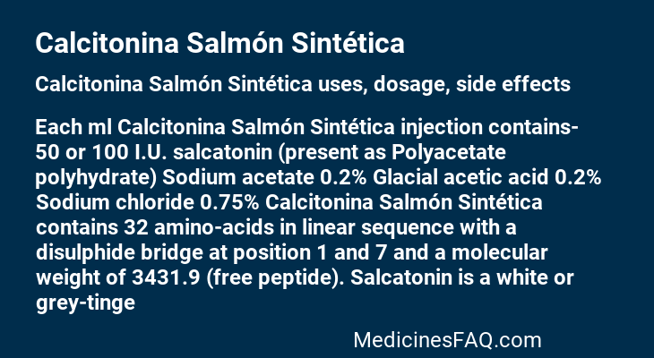 Calcitonina Salmón Sintética