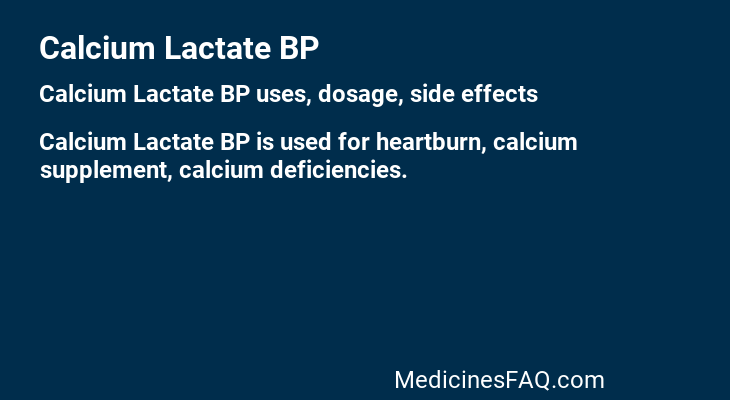 Calcium Lactate BP