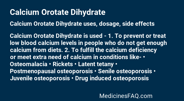 Calcium Orotate Dihydrate