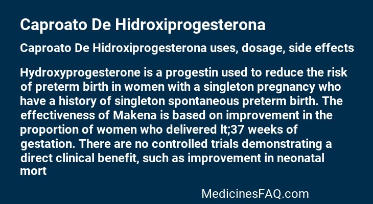 Caproato De Hidroxiprogesterona