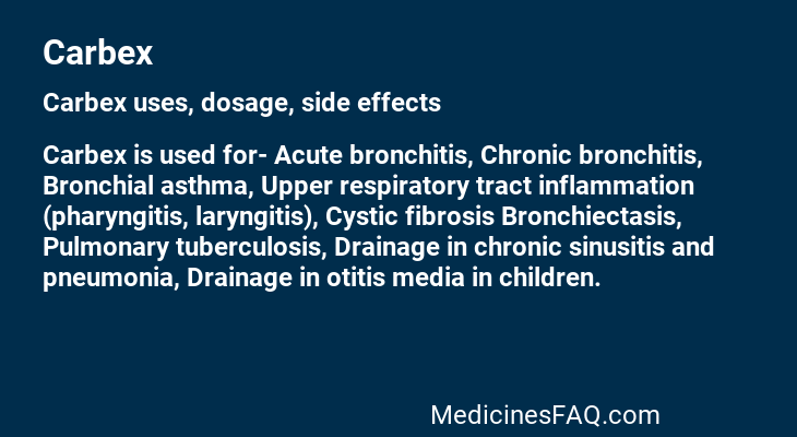 Carbex: Uses, Dosage, Side Effects, Food Interaction & FAQ