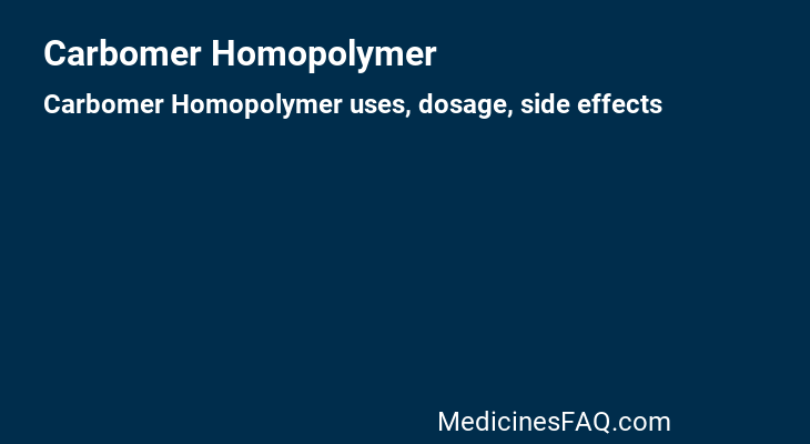 Carbomer Homopolymer