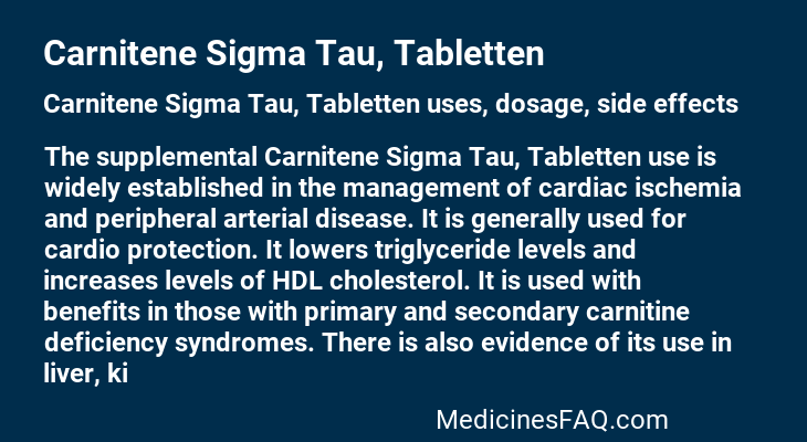 Carnitene Sigma Tau, Tabletten