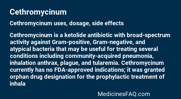 Cethromycinum