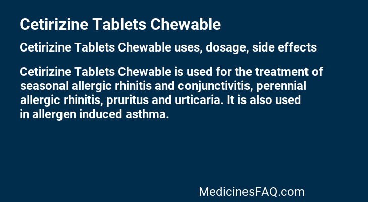 Cetirizine Tablets Chewable
