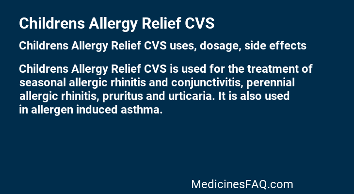 Childrens Allergy Relief CVS