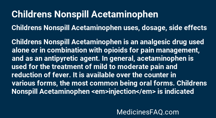 Childrens Nonspill Acetaminophen