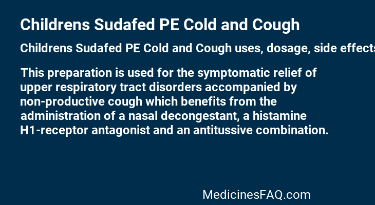 Childrens Sudafed PE Cold and Cough