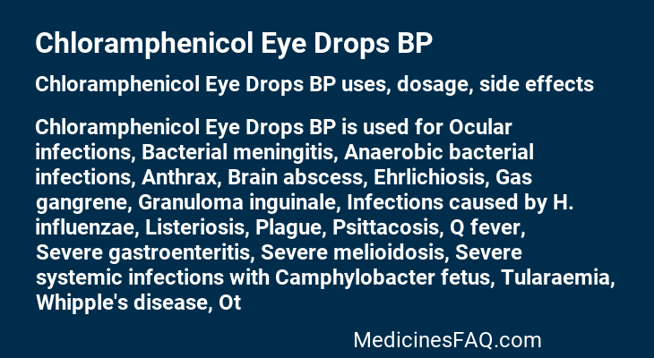 Chloramphenicol Eye Drops BP