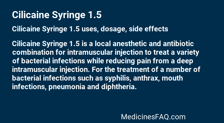 Cilicaine Syringe 1.5