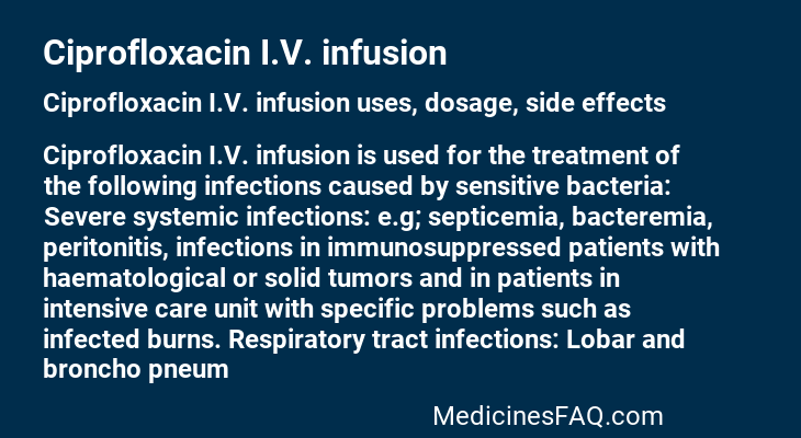 Ciprofloxacin I.V. infusion