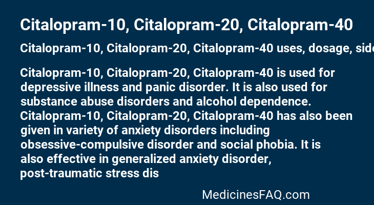 Citalopram-10, Citalopram-20, Citalopram-40